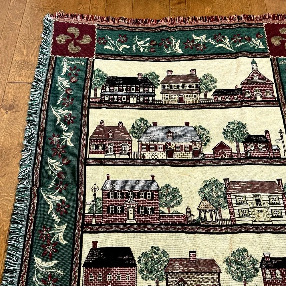 Bob Timberlake Old Salem Coionial Village Afghan Throw Blanket Vintage 70